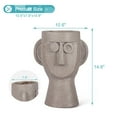 thumbnail image 3 of Adeco  Abstract Face Head Planter 15'' Flower Pot Beige, 3 of 5