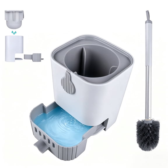 ITTAHO 16" Toilet Bowl Brush with Holder, Durable Alumnium Handle White Bathroom Toilet Brush