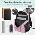 thumbnail image 5 of HUISEFOR Baseball Pink Bow School Backpack for Teen Girls 17 Inch Lightweight Bookbags with Adjustable Shoulder Strap Comfortable Travel Bags Breathable Daypack 10-12 Years, 5 of 7