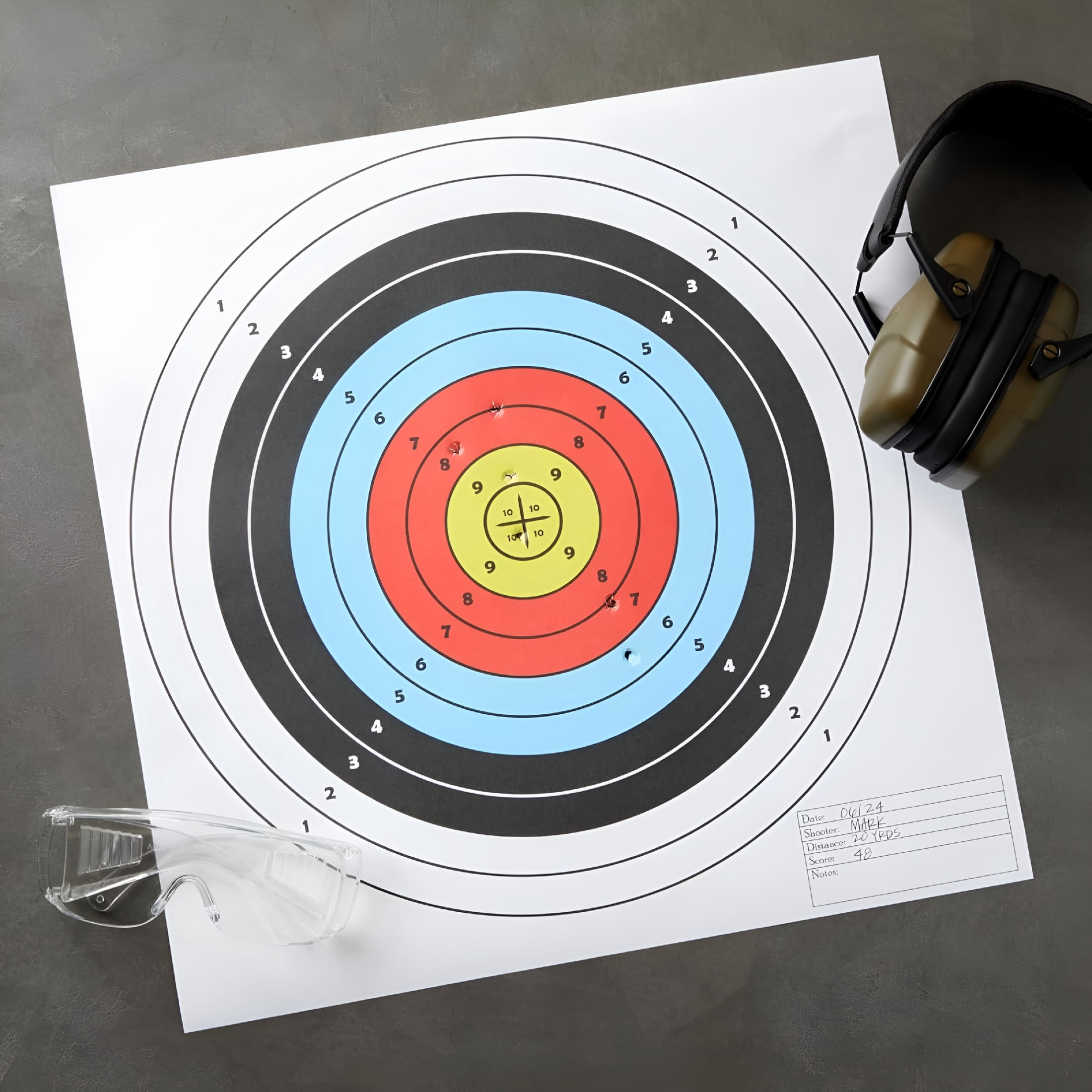 BESTSKY Paper Targets for Shooting-17 X 17 In,50-Pack-10-Ring 5-Color Bullseye Targets for Shooting Range&Pistol Practice-Archery&Airsoft Accessories
