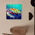 thumbnail image 4 of 12 Inch Wall Clock Battery Operated Square Clock Decorative for Office, Kitchen, Outdoor, Living Room，Colorful Turtle Lovely, 4 of 4