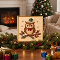 thumbnail image 5 of Christmas Pearl Diamond Art Kit for Adults 5D Sparkling Raised Bead Painting Set on Framed Canvas Complete DIY Craft with Owl Patterns Holiday Home Wall Decor Gift for Beginners, 5 of 7