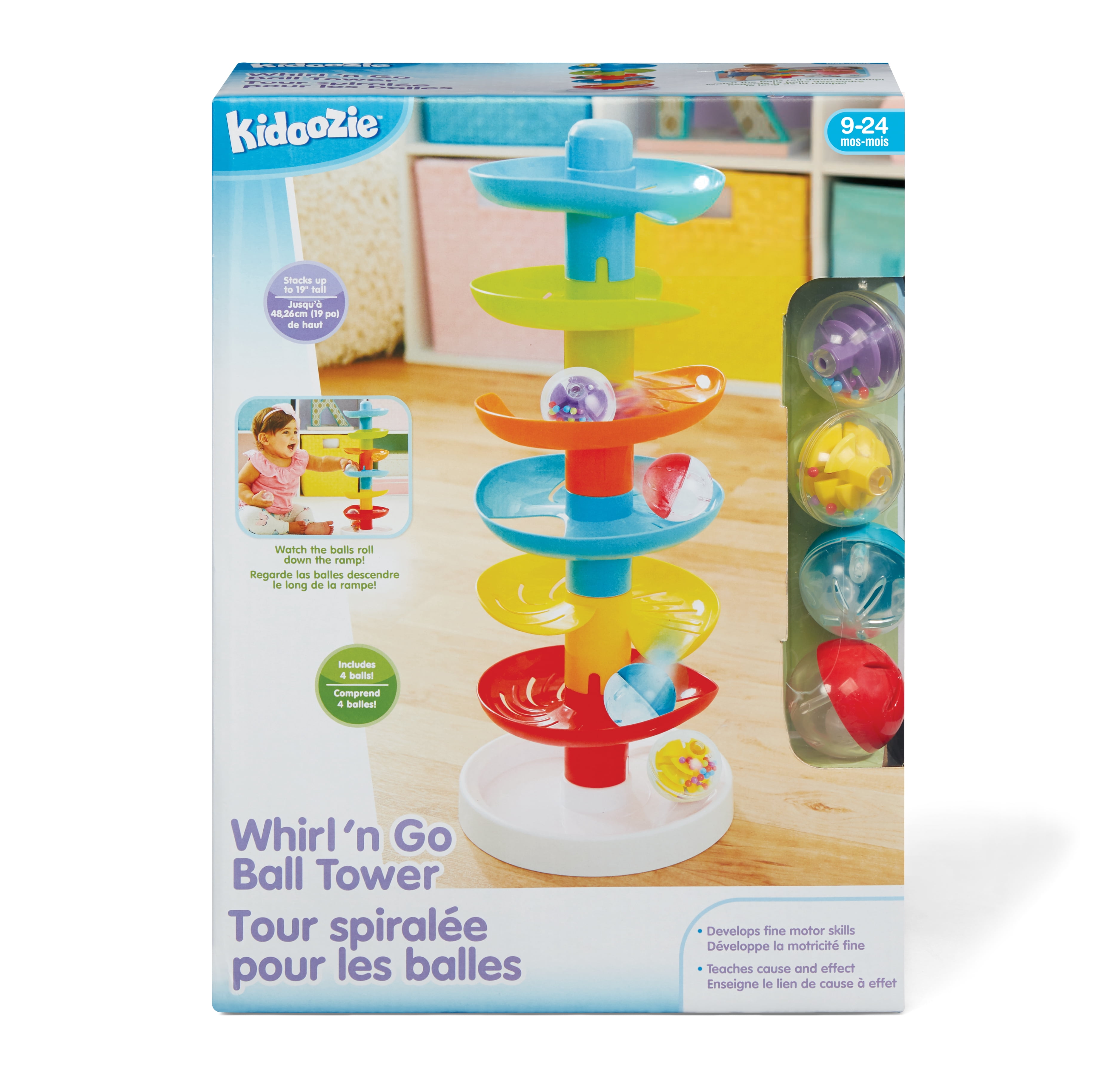 Kidoozie Whirl 'n Go Ball Tower - Interactive Developmental Toy for Children Ages 9-24 months