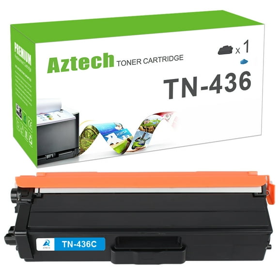 A AZTECH Compatible Toner Cartridge for Brother TN-436C Used with MFC-L8900CDW HL-L8360CDW HL-L8260CDW MFC-L8610CDW MFC-L9570CDW Printer (Cyan, 1 Pack)
