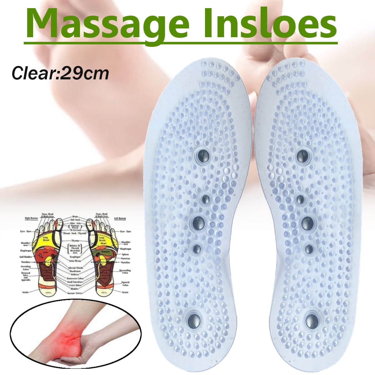 1 Pair Acupressure Slimming Insoles Foot Massager Therapy
