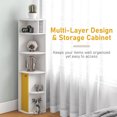 thumbnail image 4 of HOMCOM 5-Tier Corner Bookcase, Bookshelf with Compartments Door Cabinet, 4 of 10