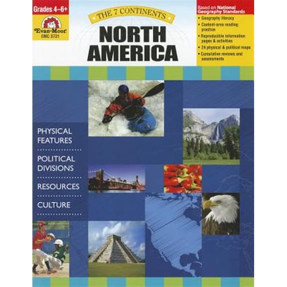 Pre-Owned Evan-Moor 7 Continents: North America, Grade 4 - 6 - Teacher Resource