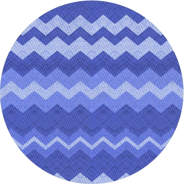 Ahgly Company Tapis d'Intérieur Ronds Transitionnels Bleu Ciel Lavables à la Machine, 8 Pieds Rond