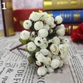 thumbnail image 2 of SPRING PARK 1 Piece Artificial Rose Rosebud Bouquet Bush 15 HEAD Assorted Wedding Floral Flower, 2 of 7