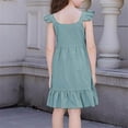 thumbnail image 3 of Vestido de Fiesta de Niña Bebé Color Sólido Plisado Casual con Botón Camisola Y Vestido de Princesa de Manga Larga Niñas de Moda Princesa Vestir, 3 of 6