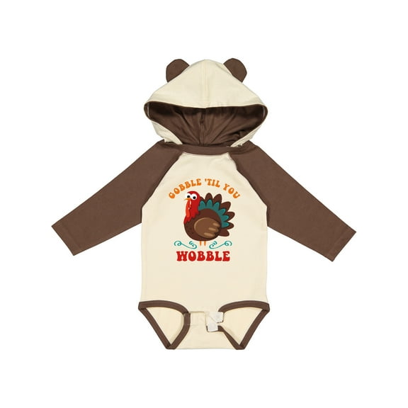 Inktastic Gobble Wobble Turkey Boys or Girls Long Sleeve Baby Bodysuit