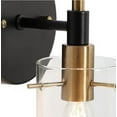 thumbnail image 3 of Zevni Modern 1-Light Brass Gold Wall Sconce, Black Vanity Light with Open Cylinder Clear Glass Shades Wall Light, 3 of 6