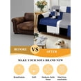 thumbnail image 5 of Navy Blue Grey Black Geometric Couch Cover for 2 Cushion Couch, Middle Century Abstract Aesthetics Washable Love Seat Sofa Covers Slipcover, Throw Sofa Covers for Pets, Furniture Protector 71"x102", 5 of 9