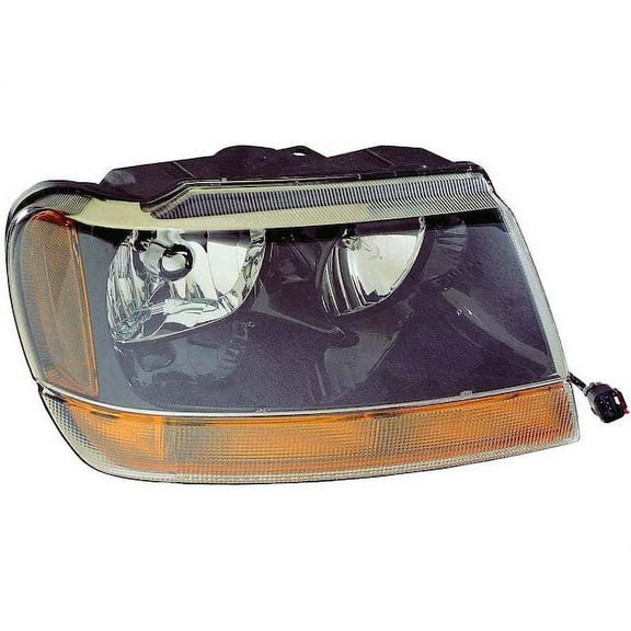 Right Passenger Side Headlight Assembly - Compatible with 1999 - 2002 Jeep Grand Cherokee 2000 2001