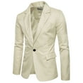 thumbnail image 3 of Gubotare Mens Suit Jacket Regular Fit Lapel Button Slim Fit Stylish Jackets Shirt Party Formal Solid Color Coat With (Khaki, XXL), 3 of 4