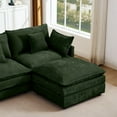 thumbnail image 5 of 102" Modern Modular Sectional Sofa Couch with Movable Ottoman. L Shaped 3-Seater Comfy Chenille Cloud Sleeper Sofa Couches with Deep Seat for Living Room, Apartment, Easy Assembly, Green, 5 of 8