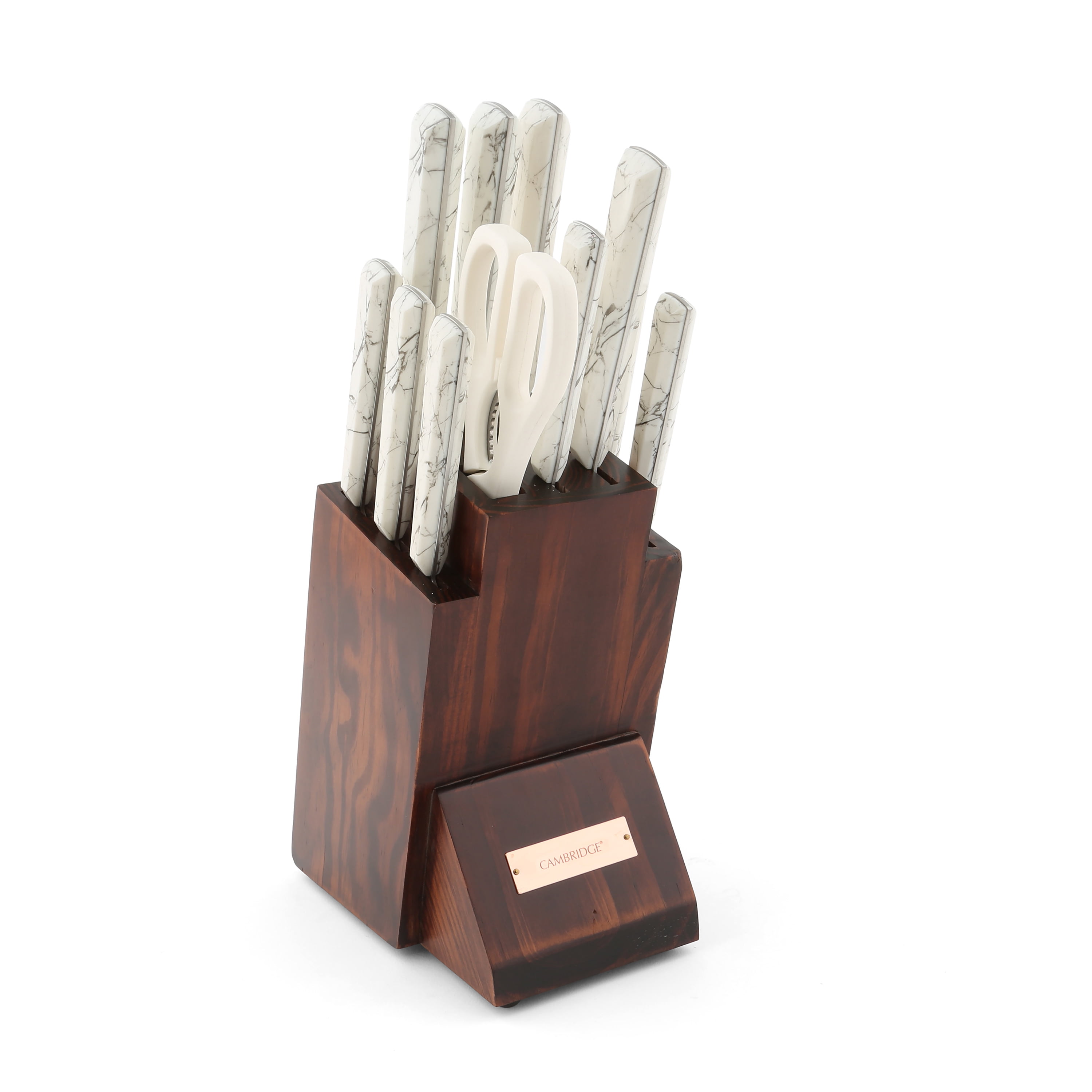 Cambridge Silversmiths Esben Marble 13-Piece Knife Set with Block