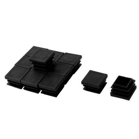 12 Pieces Black Plastic Square Blanking End Caps Tubing Tube Inserts ...