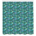 thumbnail image 3 of Ambesonne Oriental Shower Curtain, Grunge Art Moroccan Grid, 69"Wx70"L, Multicolor, 3 of 3