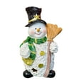thumbnail image 2 of Lighted Snowmen Figurines Christmas Ornament Holiday Present Desktop Decor Party A Green, 2 of 9