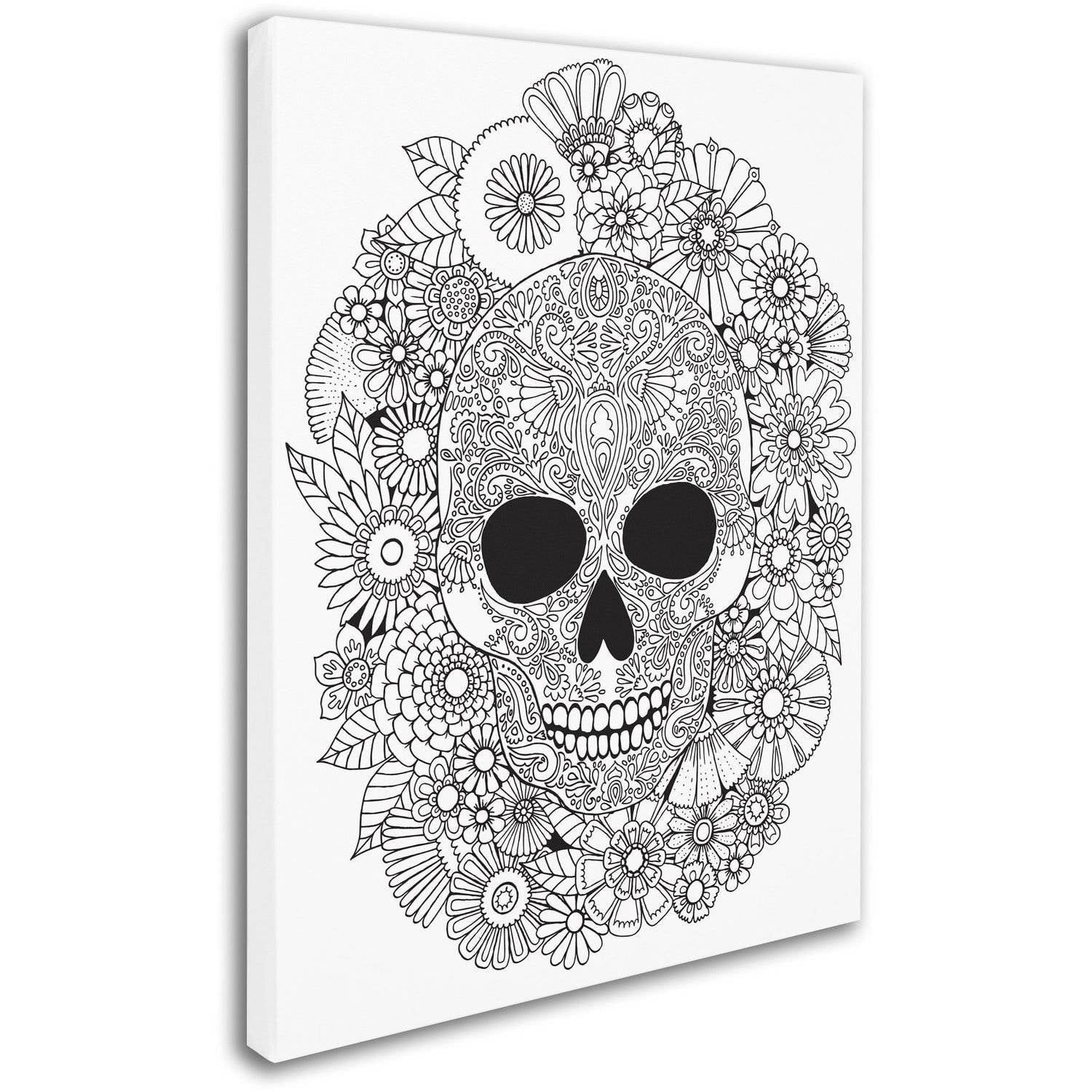Trademark Fine Art "Sugar Skull Wreath" Canvas Art by Hello Angel