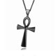 thumbnail image 1 of 2026 Ancient Egyptian Ankh Cross Necklace - 1pc Amulet Necklace Coptic Ankh Cross Pendant for Women Men,with Wheat Chain Religious Jewelry,Black, 1 of 3