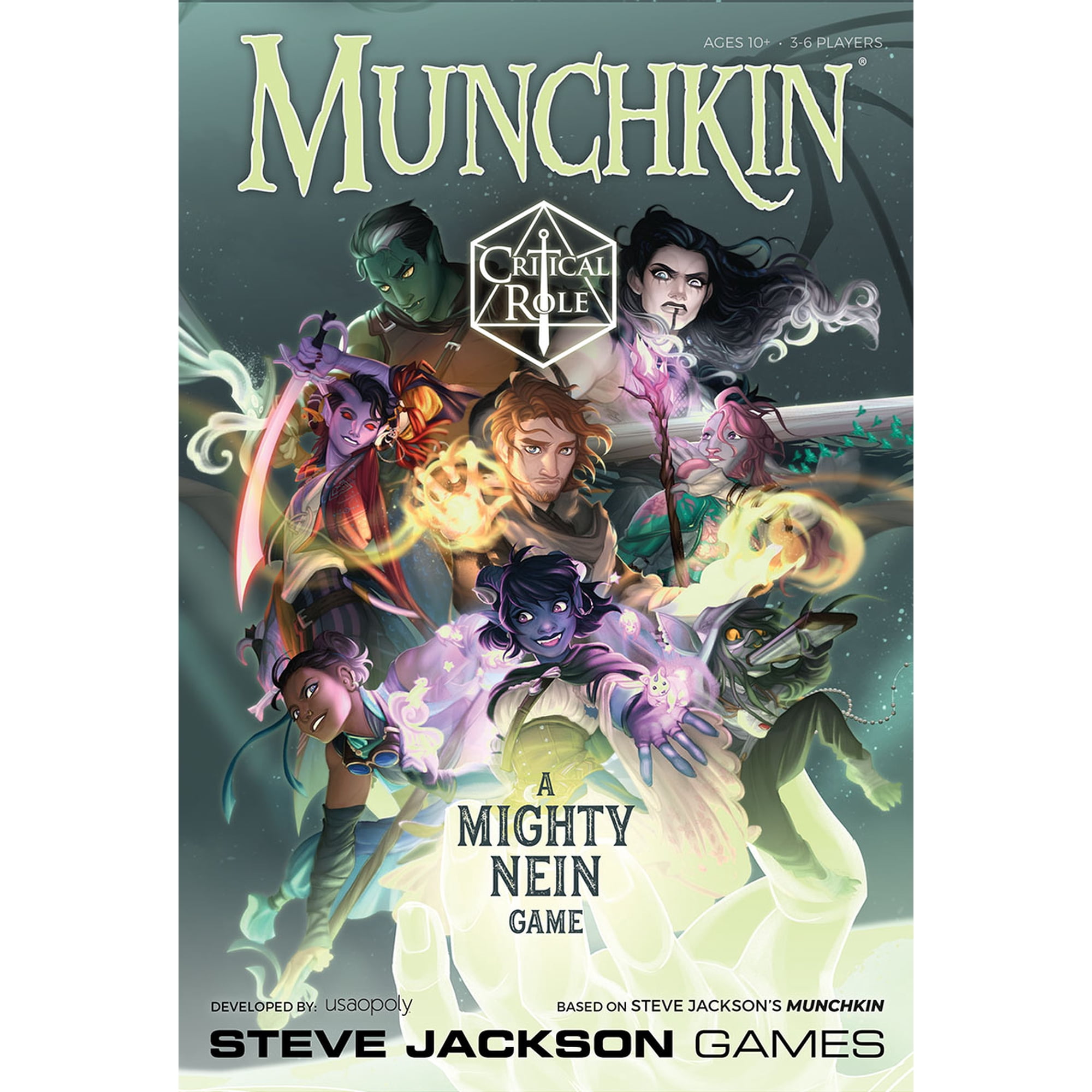 USAOPOLY Munchkin: Critical Role Card Game | Munchkin Game Featuring Critical Role Mighty Nein Campaign | Officially Licensed Critical Role Card Game | Familiar Members, Characters & Guests
