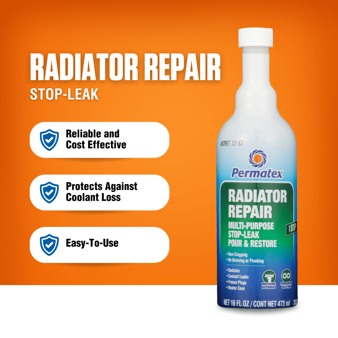 (6 pack) Permatex 30301 Radiator Repair - Stop Leak, 16 fl oz, Protecting Against Coolant Loss, Stopping Leaks and Seepage from Head Gaskets