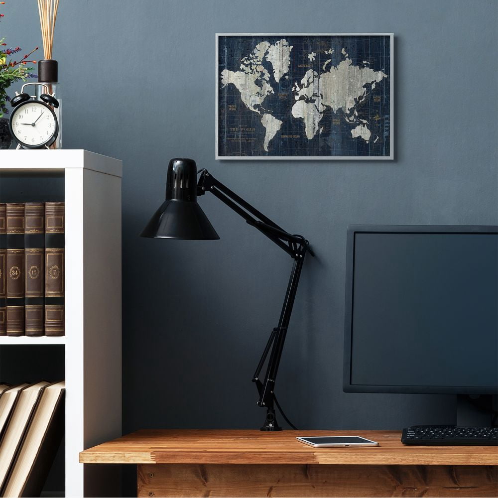 Stupell Industries Distressed Antique World Map Rustic Aesthetic Designed by Wild Apple Portfolio