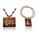 thumbnail image 1 of Kamada Combination of Shri Ramdarbar round pendant tulsi mala and exquisite Bageshwar Tulsi (basil) mala,Spritual Pendant Necklace for Women and Men, 1 of 5