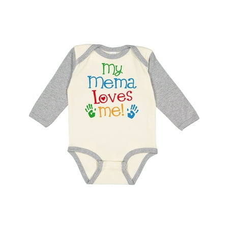 

Inktastic Mema Loves Me Gifts Boys or Girls Long Sleeve Baby Bodysuit