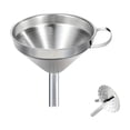 thumbnail image 2 of Small Stainless Steel Kitchen Funnel Set with Removable Strainer & Cleaning Brush - 304 Metal Funnel for Transferring Oil, Juice & Wine, 5.1 Inch, 2 of 9
