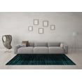 thumbnail image 3 of Ahgly Company Indoor Square Abstract Turquoise Blue Modern Area Rugs, 7' Square, 3 of 4