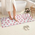 thumbnail image 4 of Red Strawberry Plants Fruit Pink Pattern Bathroom Rugs Mat,Non Slip Microfiber Bathroom Rug,Rubber Backing,Soft Bathroom Mats for Bathroom Floor,Tub and Shower,60x24in(150x60cm), 4 of 5