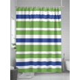thumbnail image 5 of Green Blue Shower Curtain, White Stripe Waterproof Shower Curtain Set with 12 Hooks Lightweight Washable Fabric Shower Curtains for Bathroom 72x72 Inches, 5 of 6