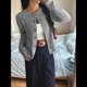 thumbnail image 4 of Suéter Tipo Cárdigan Y2k de Larga con Botones Delanteros para Mujer, Cuello Redondo, Blusas Holgadas de Otoño. Gris XL, 4 of 9