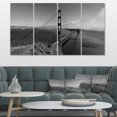 thumbnail image 1 of Pont Golden Gate en Panorama Gris - Impression sur Toile de Pont Maritime, 1 of 3