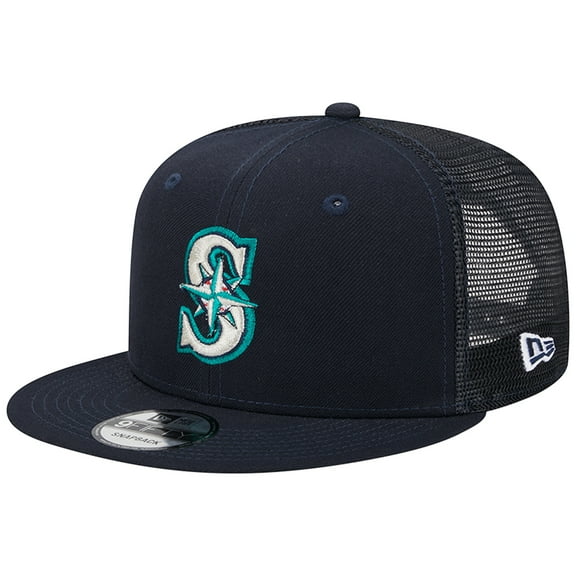 Men's New Era Navy Seattle Mariners Team Color Trucker 9FIFTY Snapback Hat