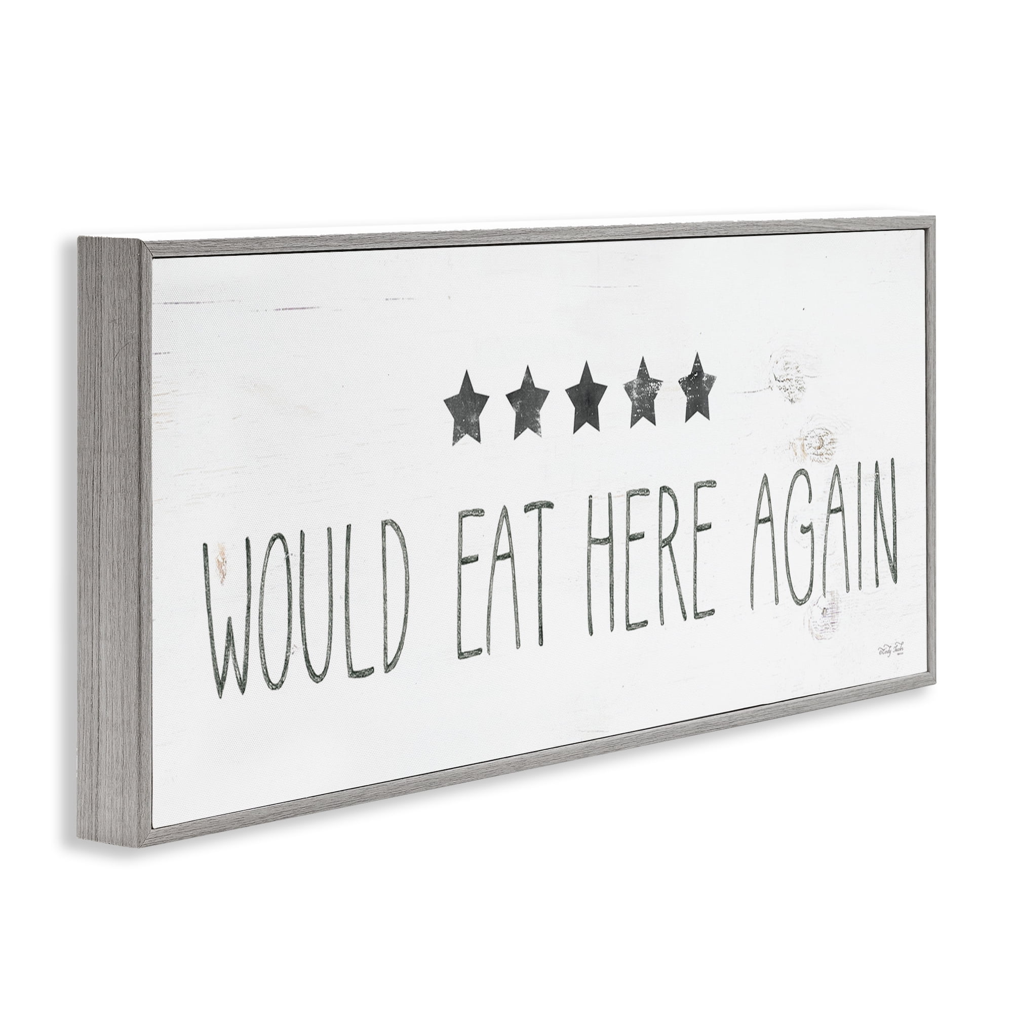 Stupell Industries Five Stars Kitchen Food & Beverage Painting Gray Framed Art Print Wall Art, 30 x 13