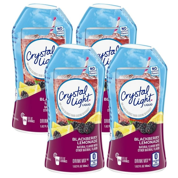 Crystal Light Blackberry Lemonade Liquid Drink Mix, Caffeine Free, 1.62 fl oz. Bottle (Pack of 4)