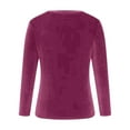 thumbnail image 5 of Eiyaclvo Velvet Tops for Women Long Sleeve Crew Neck Shirts Soft Casual Solid Color Blouses Fall Winter Shirts, 5 of 6