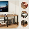 thumbnail image 4 of Emorefun Large TV Stand to 75 Inch TV, Entertainment Center with Power Outlet & 3-Tier Open Storage Shelves, Brown, 4 of 7