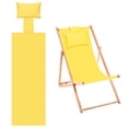 thumbnail image 1 of Uxcell Chaise Longue de Plage en Toile de Remplacement avec Coussin Jaune, 1 of 7