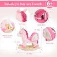 thumbnail image 4 of Juguete de peluche rosa Rocking Horse con la etiqueta Unicorn Ride On de 6 a 3 años, 4 of 8