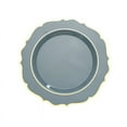 thumbnail image 3 of BalsaCircle 10 Dusty Blue 10.5" Round Plastic Dinner Plates Gold Scalloped Rim, 3 of 8