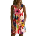 thumbnail image 6 of QUNYINEY Sleeveless Women's Sundresses A Line Beach Floral Mini Tank Dress V Neck Loose Fit with Pockets Casual Dresses, 6 of 7