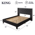 thumbnail image 3 of Nathaniel Home, King Bed Frames Upgrade, Linen Upholstered Platform Bed, Diamond Beds Frame for Bedroom, with Fabric Button Tufted Headboard, Black, 3 of 9
