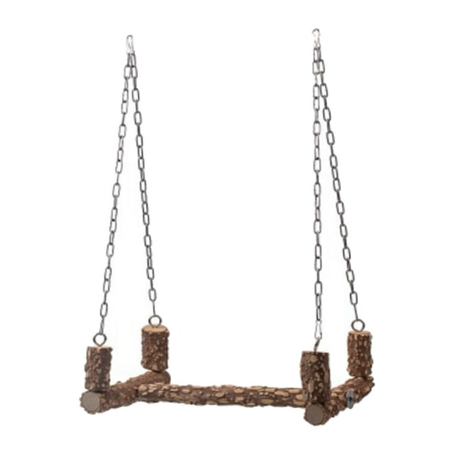 Loro Soporte de madera Columpio Columpio Juguetes Masticar Mordedura Aburrimiento Breaker Jaula Colgante para canarios Periquitos Pinzones Pequeño jinwen Perca de pájaro
