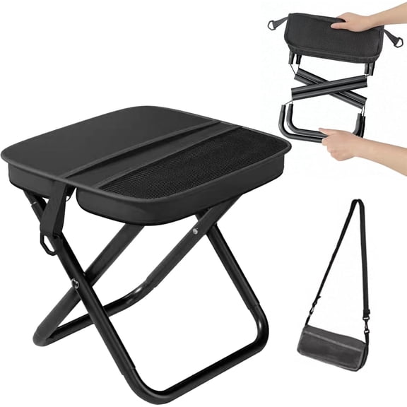 TUOBOS Lightweight Folding Camping Stool, Large Portable Seat with Carry Bag for Fishing and Travel