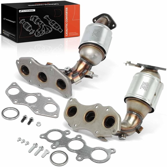 A-Premium Front 2-PC Exhaust Manifold Catalytic Converter with Gasket Kit Direct-Fit Compatible with Toyota Sienna 2007 2008 2009 2010 3.5L, FWD Only, E.P.A. Compliant